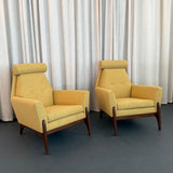 Sculptural Mid-Century Modern Adrian Pearsall Style High Back Lounge Chair Set