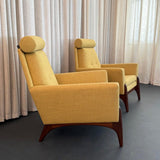 Sculptural Mid-Century Modern Adrian Pearsall Style High Back Lounge Chair Set