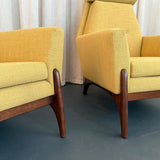 Sculptural Mid-Century Modern Adrian Pearsall Style High Back Lounge Chair Set
