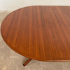 Scandinavian Modern Round Teak Extension Pedestal Dining Table