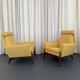Sculptural Mid-Century Modern Adrian Pearsall Style High Back Lounge Chair Set