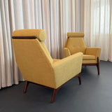 Sculptural Mid-Century Modern Adrian Pearsall Style High Back Lounge Chair Set