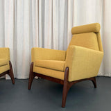 Sculptural Mid-Century Modern Adrian Pearsall Style High Back Lounge Chair Set