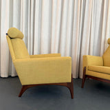 Sculptural Mid-Century Modern Adrian Pearsall Style High Back Lounge Chair Set
