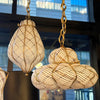 Trio Of Mid-Century Caged Quilted Murano Glass Pendants