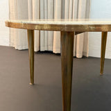 Italian Mid-Century Modern Round Brass And Marble Coffee Table