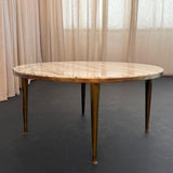 Italian Mid-Century Modern Round Brass And Marble Coffee Table