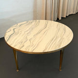 Italian Mid-Century Modern Round Brass And Marble Coffee Table