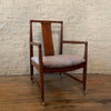 Danish Modern Walnut Teak Rolling Armchair For John Stuart