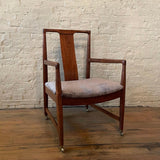 Danish Modern Walnut Teak Rolling Armchair For John Stuart