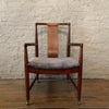 Danish Modern Walnut Teak Rolling Armchair For John Stuart