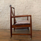 Danish Modern Walnut Teak Rolling Armchair For John Stuart