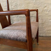Danish Modern Walnut Teak Rolling Armchair For John Stuart
