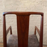 Danish Modern Walnut Teak Rolling Armchair For John Stuart