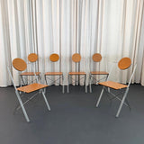 Set Of Six Post-Modern R.J.C. Reversible Folding Chairs By René-Jean Caillette