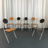 Set Of Six Post-Modern R.J.C. Reversible Folding Chairs By René-Jean Caillette