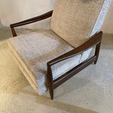 Mid-Century Modern Ebonized Maple Recliner Lounge Chair