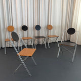 Set Of Six Post-Modern R.J.C. Reversible Folding Chairs By René-Jean Caillette