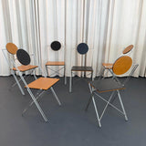 Set Of Six Post-Modern R.J.C. Reversible Folding Chairs By René-Jean Caillette