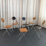 Set Of Six Post-Modern R.J.C. Reversible Folding Chairs By René-Jean Caillette