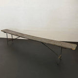 1940s Long Industrial US Navy Folding Nautical Campaign Bench