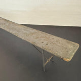 1940s Long Industrial US Navy Folding Nautical Campaign Bench