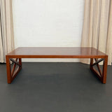 Hollywood Regency Mahogany And Leather Coffee Table