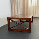 Hollywood Regency Mahogany And Leather Coffee Table