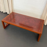 Hollywood Regency Mahogany And Leather Coffee Table