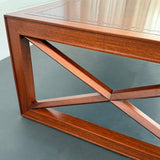 Hollywood Regency Mahogany And Leather Coffee Table