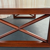 Hollywood Regency Mahogany And Leather Coffee Table