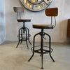 Pair Of Industrial Height Adjustable Swivel Toledo Stools