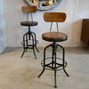 Pair Of Industrial Height Adjustable Swivel Toledo Stools