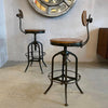 Pair Of Industrial Height Adjustable Swivel Toledo Stools