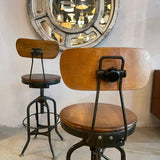 Pair Of Industrial Height Adjustable Swivel Toledo Stools