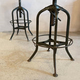 Pair Of Industrial Height Adjustable Swivel Toledo Stools