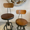 Pair Of Industrial Height Adjustable Swivel Toledo Stools