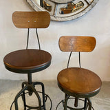 Pair Of Industrial Height Adjustable Swivel Toledo Stools