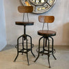 Pair Of Industrial Height Adjustable Swivel Toledo Stools