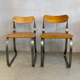 Pair Of Ply And Steel Health Chairs By Herman Sperlich For Ironite