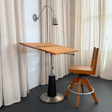 Mid-Century Hydraulic Pump Pedestal Drafting Table By Belmont