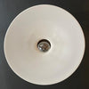 Large Industrial Milk Glass Disc Pendant Light - 18"