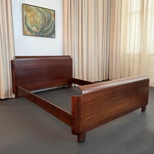 Machine-Age Art Deco Walnut Full Bed By Paul Goldman For Plymodern Furniture