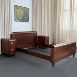 Machine-Age Art Deco Walnut Full Bed By Paul Goldman For Plymodern Furniture
