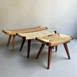 cFsignature Hand-Woven Rush Benches And Ottomans