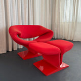 "Ribbon" Lounge Chair Ottoman Set By Pierre Paulin For Artifort