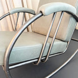 Art Deco Steel And Leather Rocking Chair By Wolfgang Hoffman