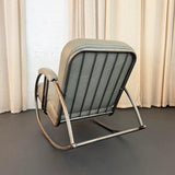 Art Deco Steel And Leather Rocking Chair By Wolfgang Hoffman