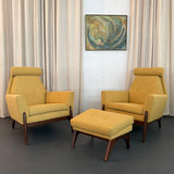 Sculptural Mid-Century Modern Adrian Pearsall Style High Back Lounge Chair Set