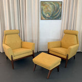 Sculptural Mid-Century Modern Adrian Pearsall Style High Back Lounge Chair Set